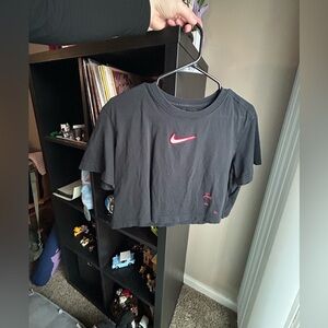 Nike Black Graphic Cropped Tee